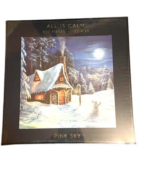 Puzzle 500 Piece  20x20  Wonderland All Is Calm Pink Sky NEW Sealed Gift /Game